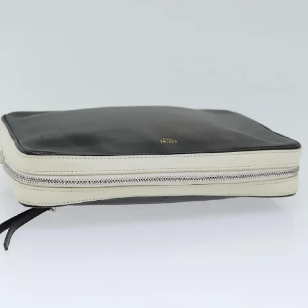 Celine Vintage Pre-owned Leather clutches Black Dames