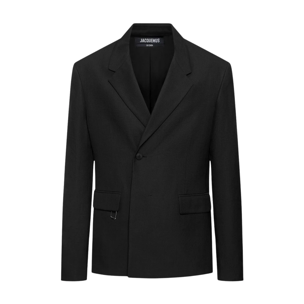 Jacquemus Wollen jas in Melo-stijl Black Heren