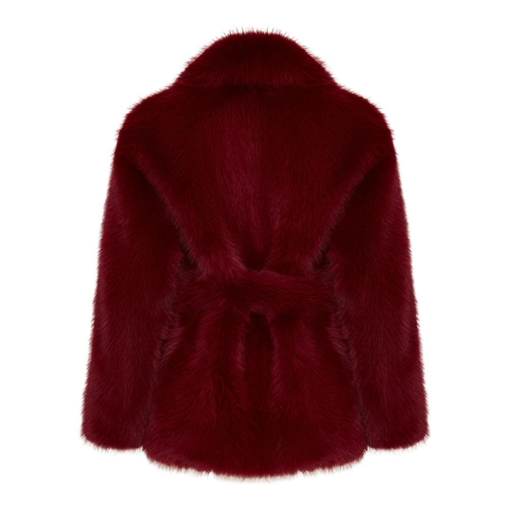 Cesare Gaspari Faux Fur & Shearling Jackets Red Dames