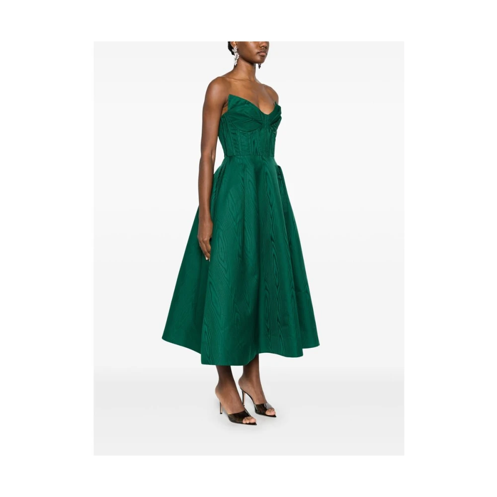 Rebecca Vallance Smaragdgroene Strapless Jurk met Zakken Green Dames