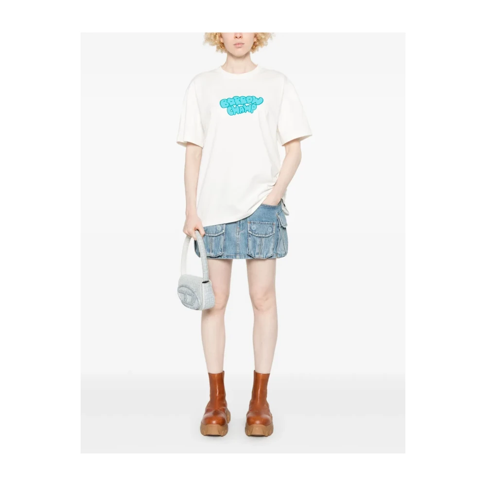 Barrow Witte Crew Neck T-shirt Print Italië White Heren
