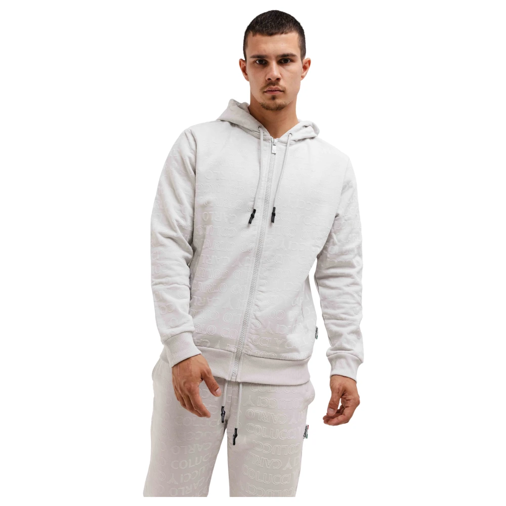 Carlo colucci Heren Grijs Hoodie Trainingspak Gray Heren