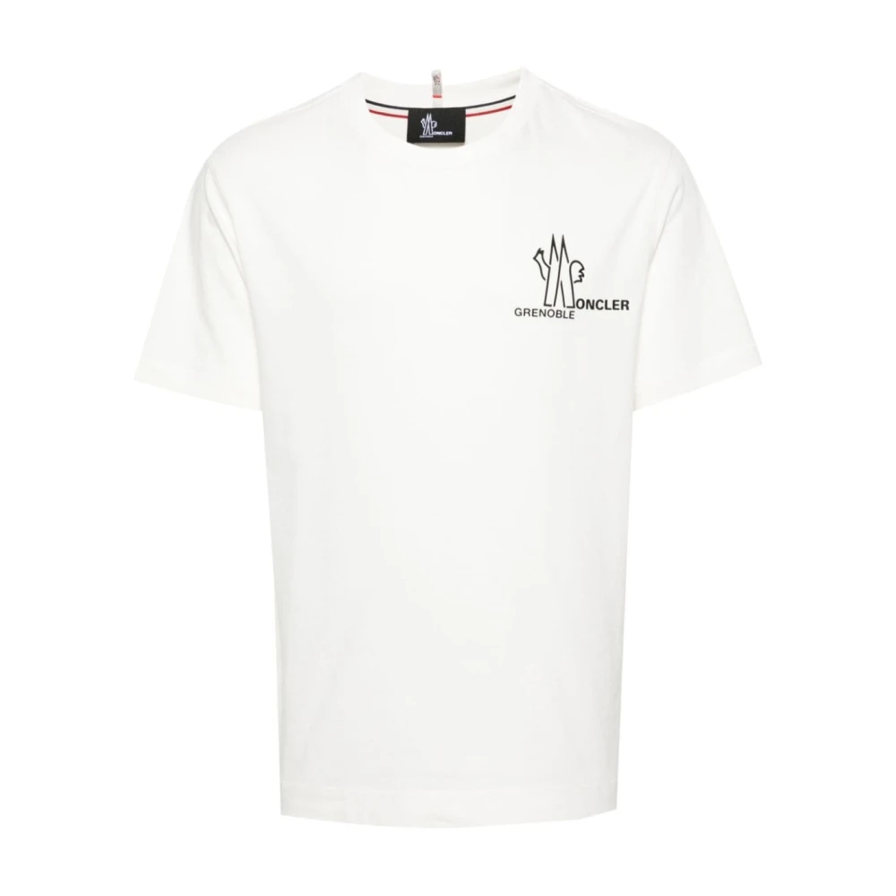 Moncler Jersey Crew Neck Logo Detail T-shirt White Heren