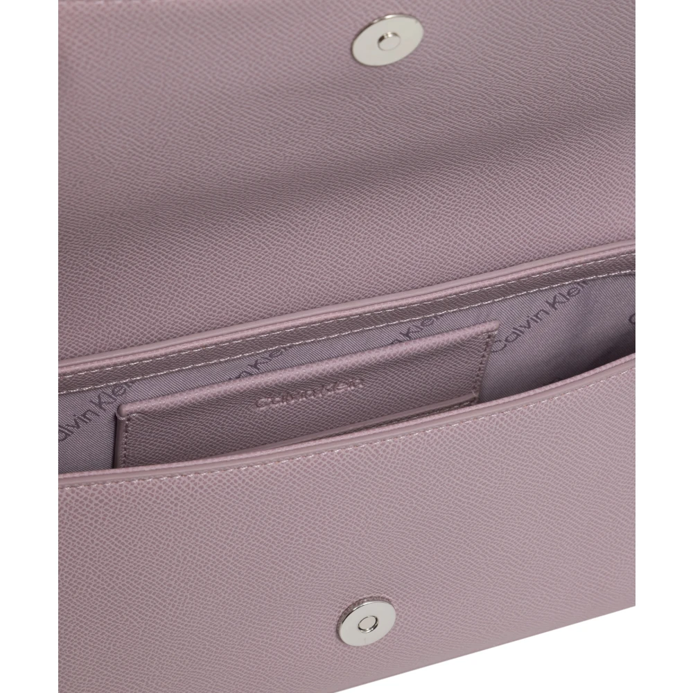 Calvin Klein Stijlvolle Caviar Schoudertas Purple Dames
