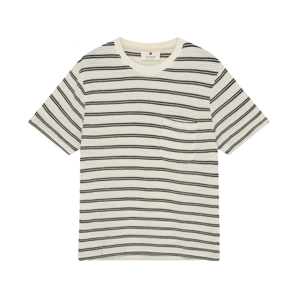 Anerkjendt Gestreept T-shirt met korte mouwen Beige Heren