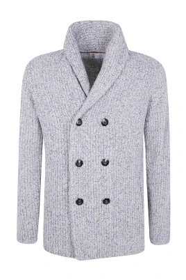 Double-Breasted Shawl Collar Cardigan
