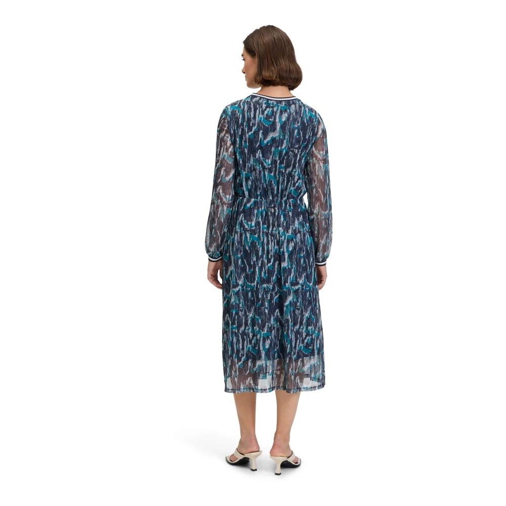 Betty & Co Bloemen Casual Jurk Blue Dames