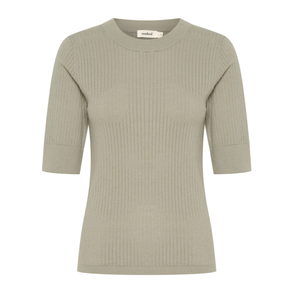 Soaked in Luxury Schaduw Tee Top met halve mouwen Beige Dames