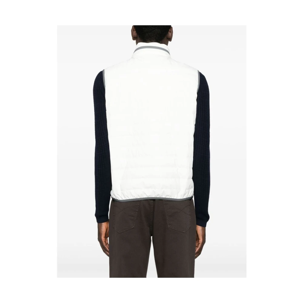 BRUNELLO CUCINELLI Mouwloos Met Capuchon Rits Buitenkleding Vest White Heren