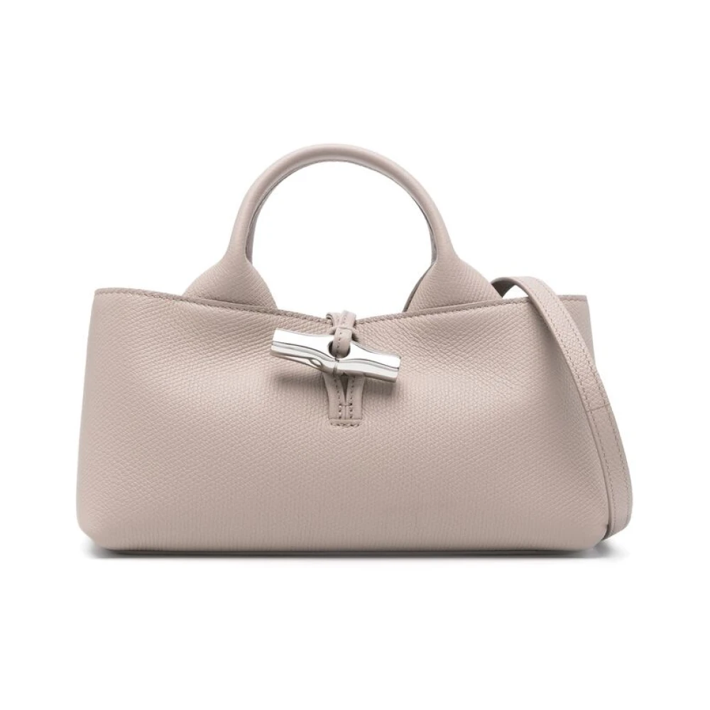 Longchamp Mandel Beige Kalvläder Handväska Beige, Dam