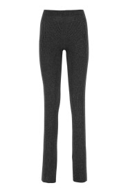 Melange Black Polyester Blend Pant