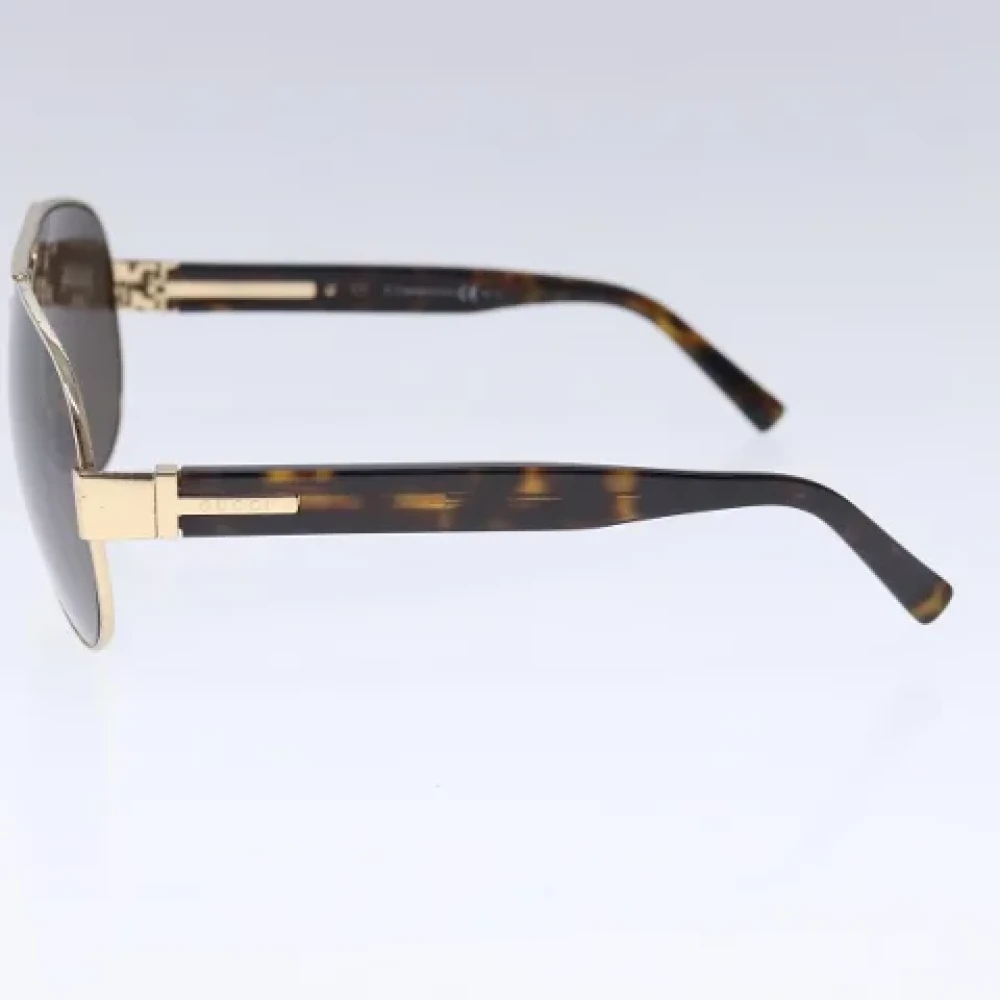 Gucci Vintage Pre-owned Metal sunglasses Brown Heren