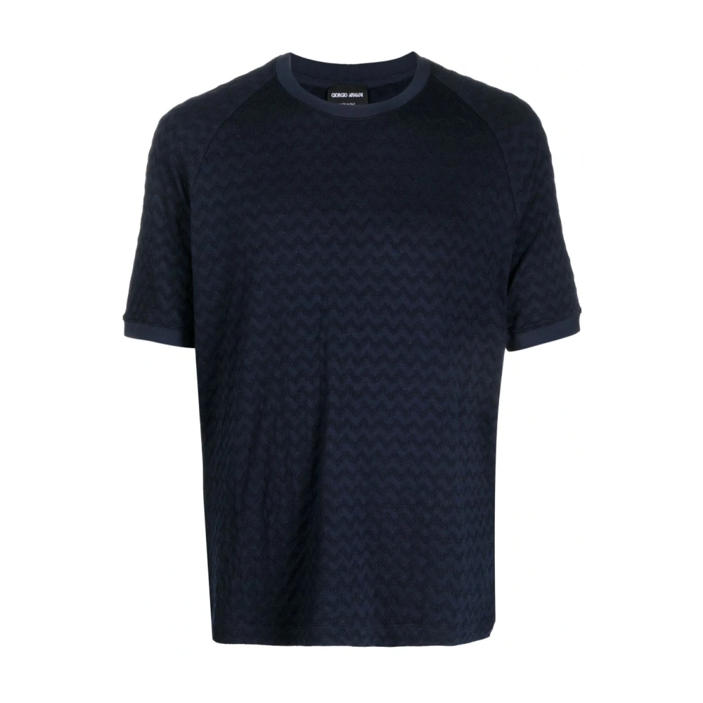 Giorgio Armani Elegant Blauw T-shirt Korte Mouw Blue Heren