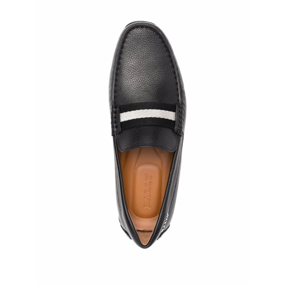 Bally Zwarte Leren Crossover Loafers Black Heren