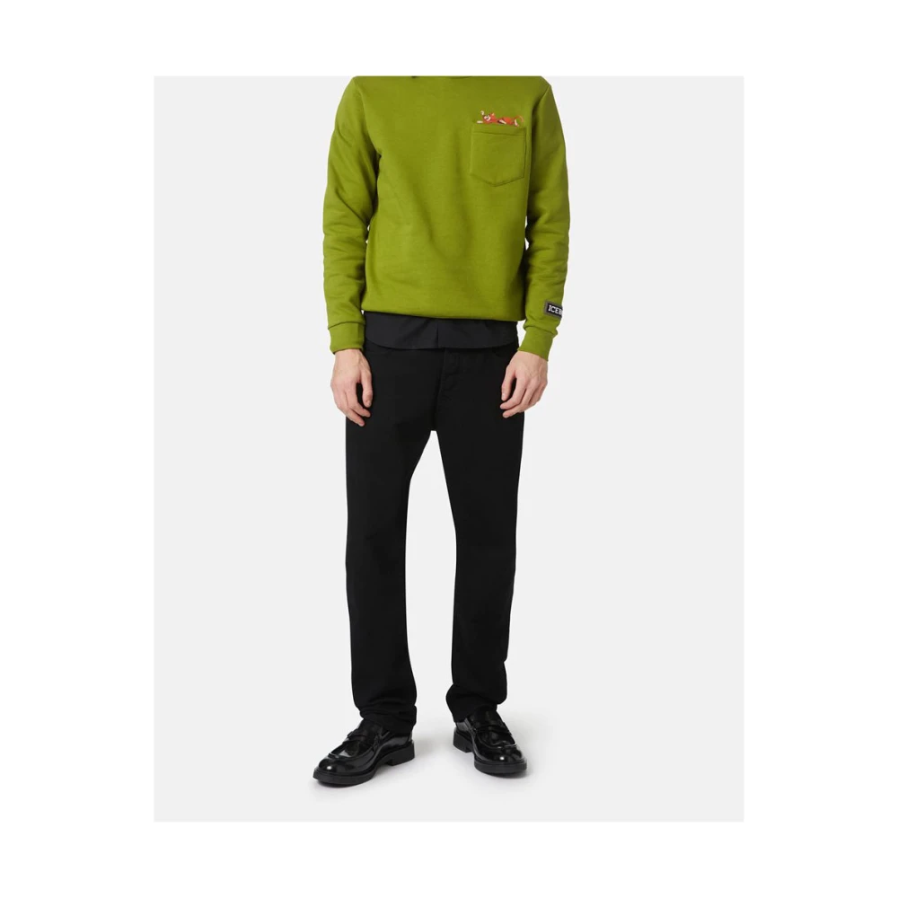 Iceberg Sweatshirt met Yogi-print Green Heren
