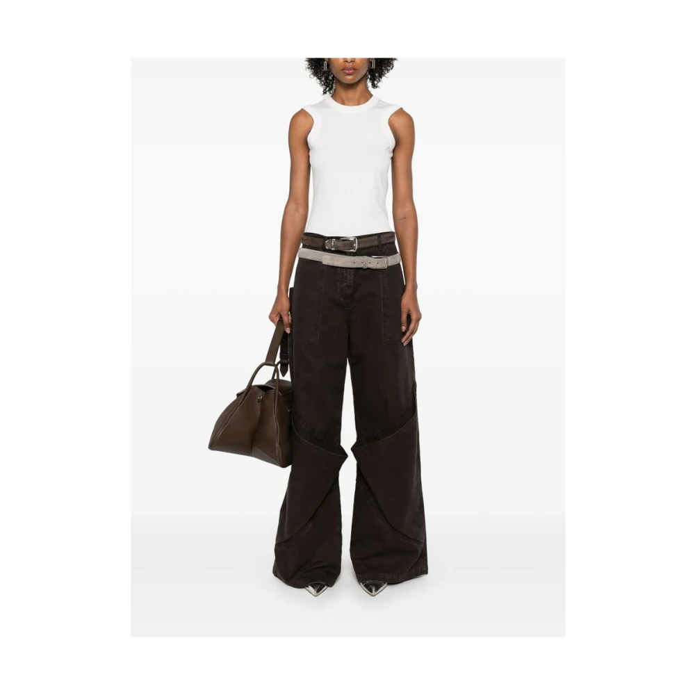The Attico Koffiebruine Jeans met Zakken Brown Dames