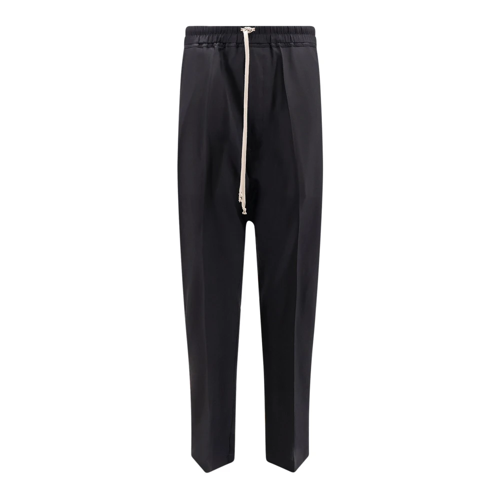 Rick Owens Black Drawstring Cropped Trousers - Male - Cropped Trousers - L - Trousers