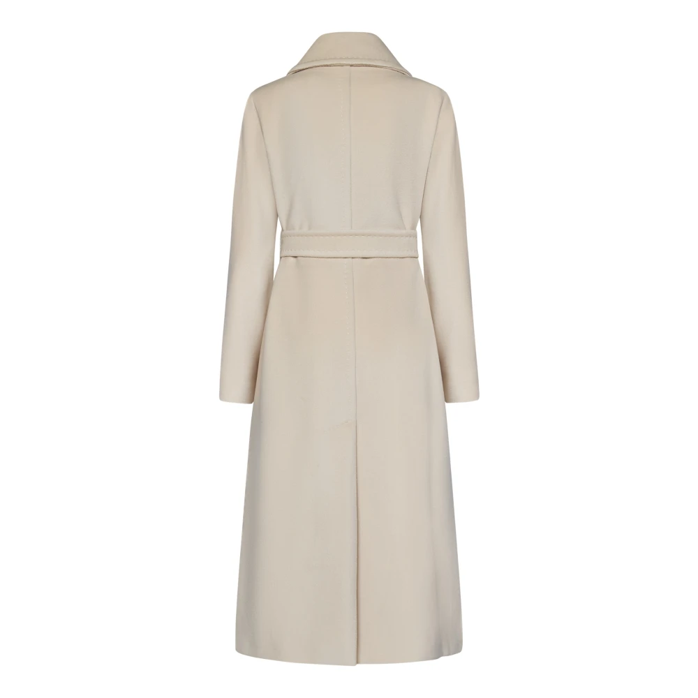 Max Mara Beige Double-Breasted Wollen Jas Beige Dames