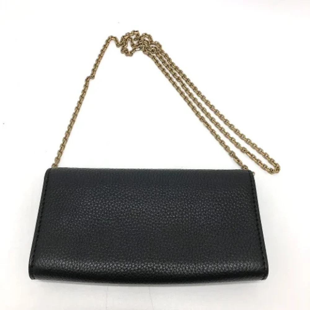 Dior Vintage Pre-owned Leather wallets Black Dames