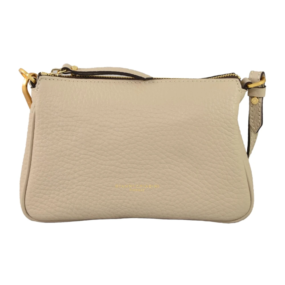 Gianni Chiarini Leren Schoudertas White Dames
