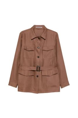 J-Lauren Belted Linen Jacket