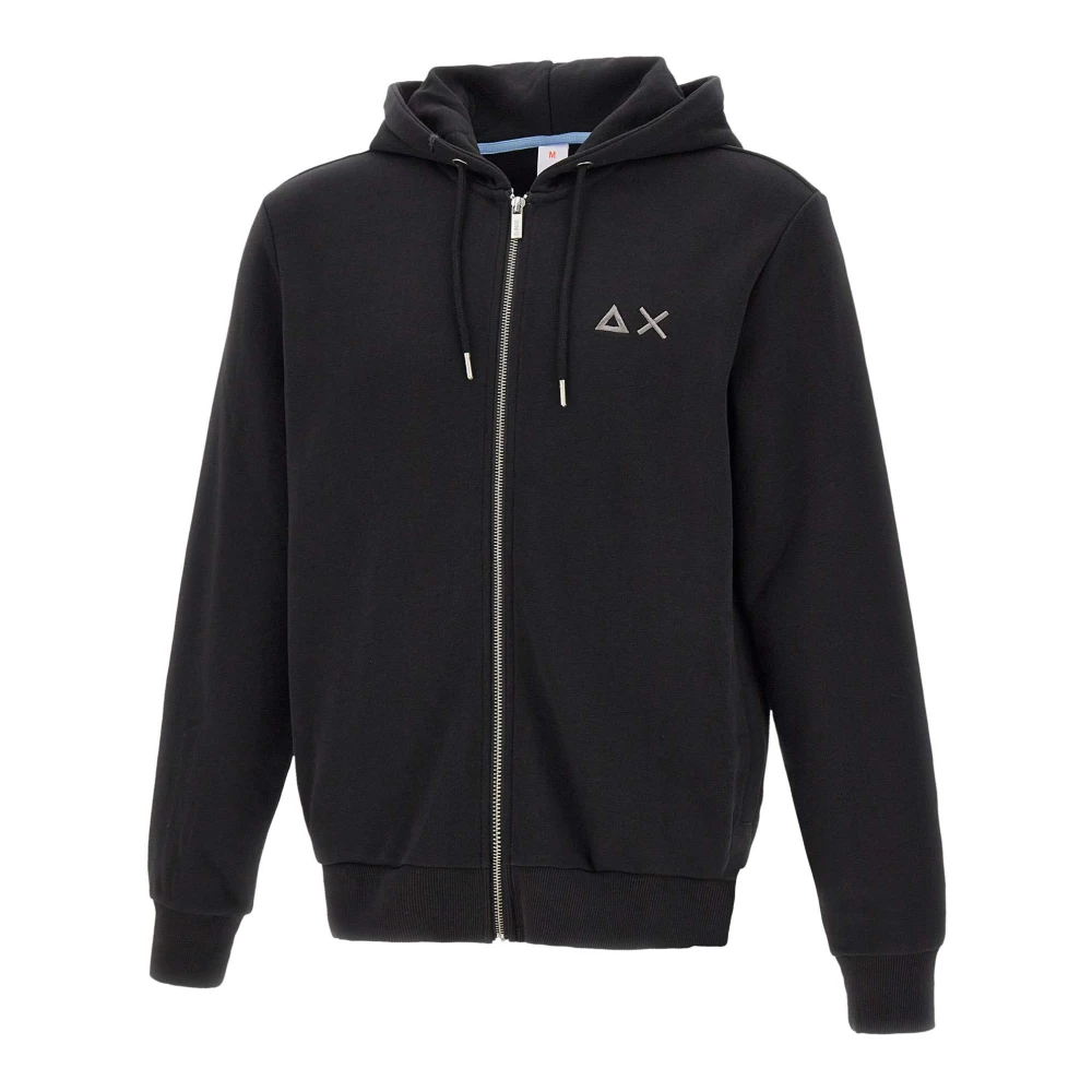 Sun68 Men's Black Cotton Sweatshirt With Hood - Zip-Throughs - L - Sweatshirts & Hoodies