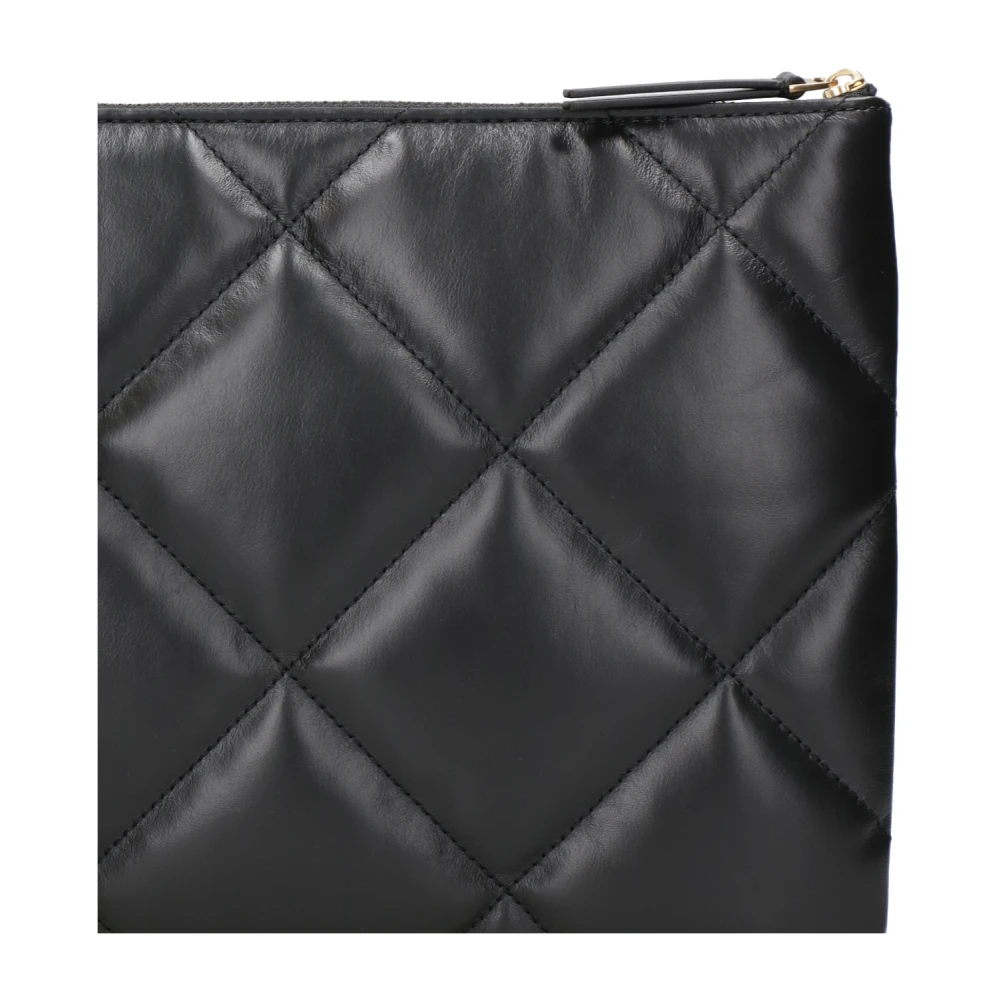 TORY BURCH Zwarte Nappa Chevron Gewatteerde Crossbody Tas Black Dames