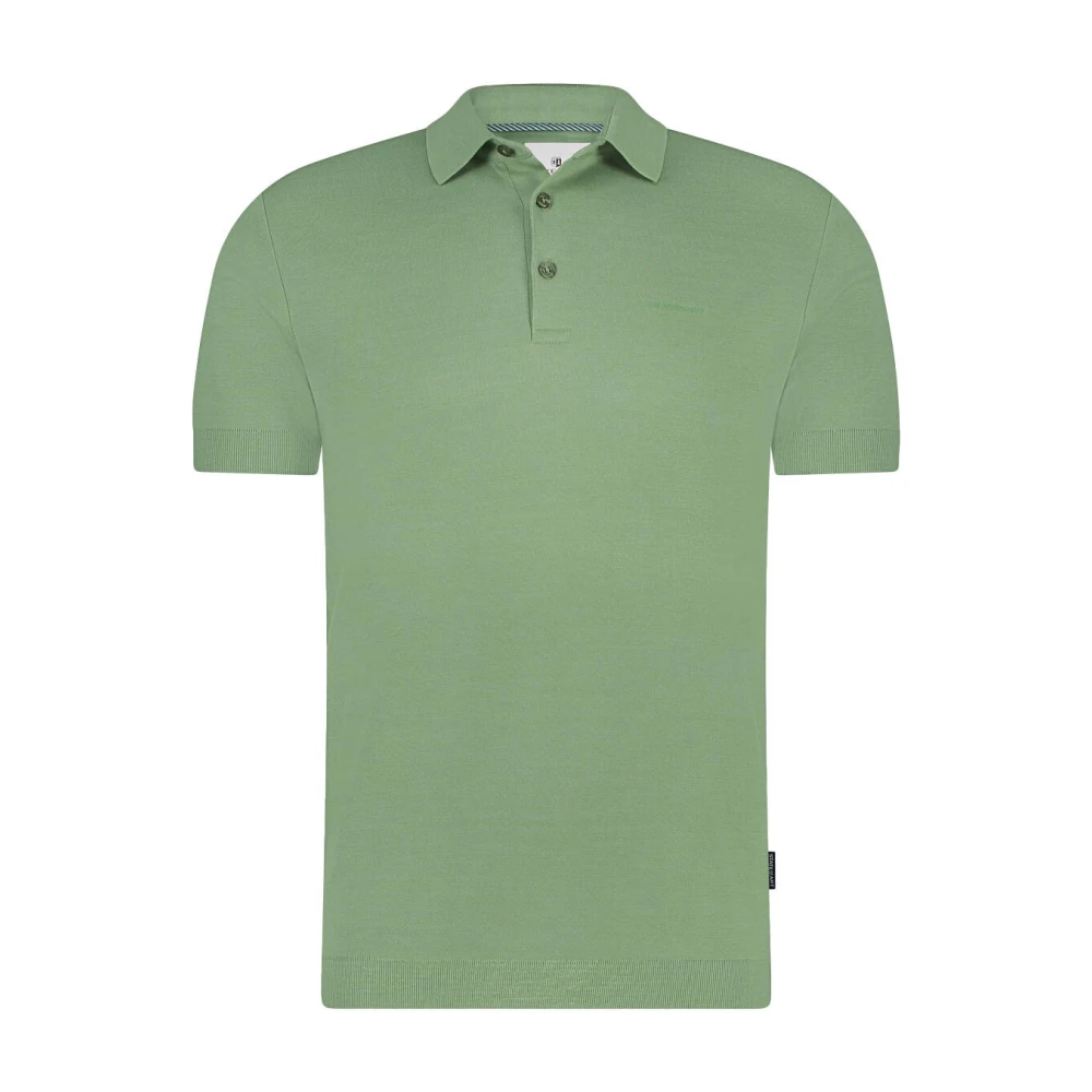 State of Art Gebreide Polo Shirt Green Heren