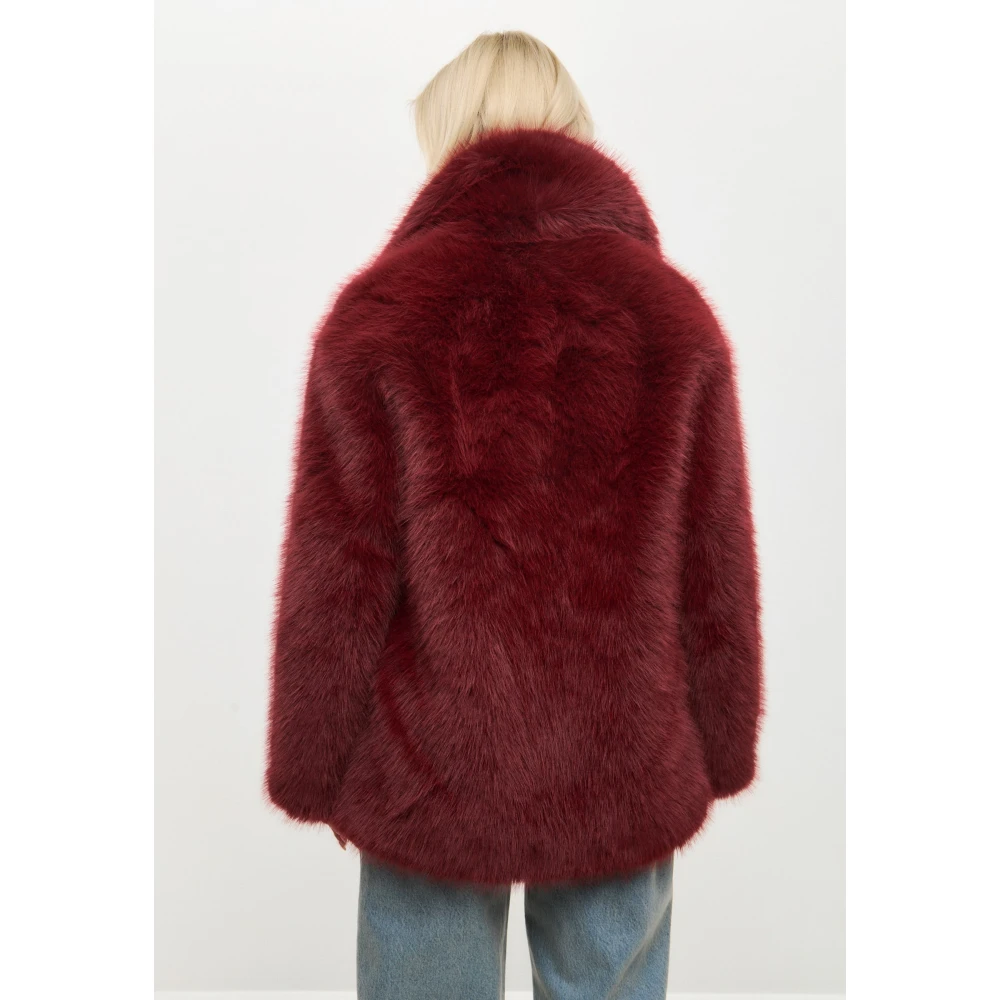 Cesare Gaspari Faux Fur & Shearling Jackets Red Dames