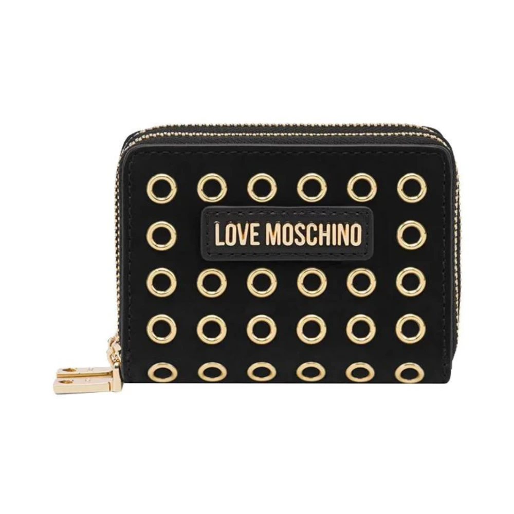 Love Moschino Stilren Svart Plånbok med Öglor Black, Dam