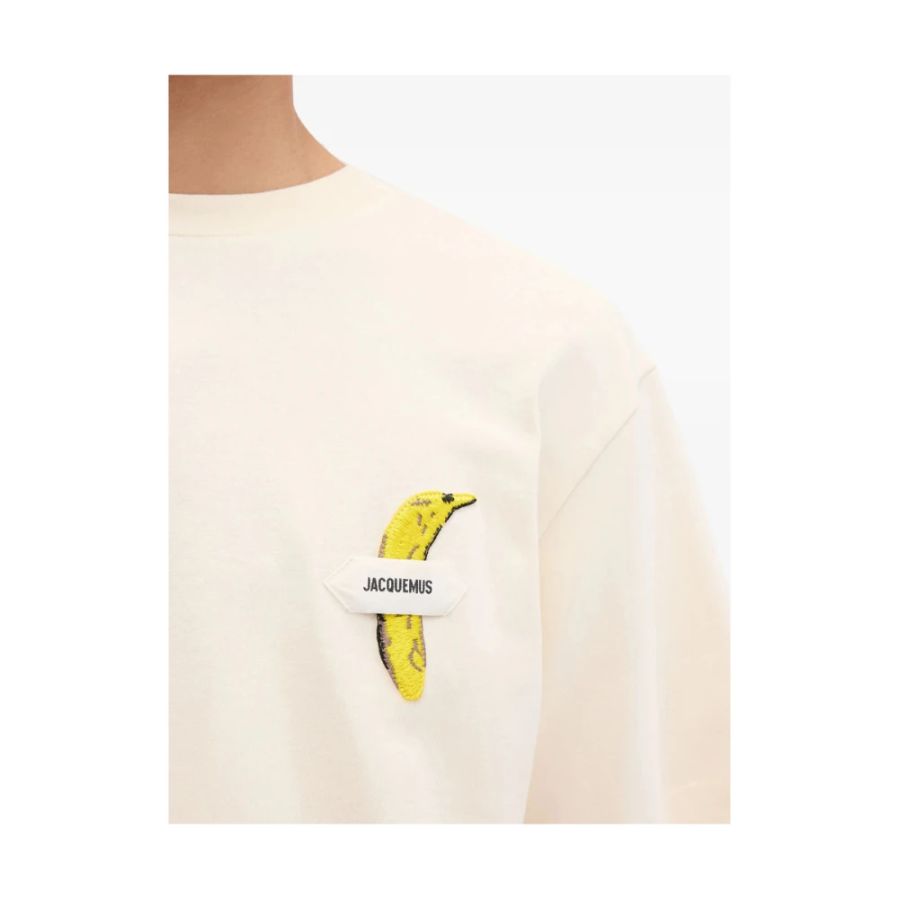 Jacquemus Off-White Crew Neck T-shirt Beige Heren