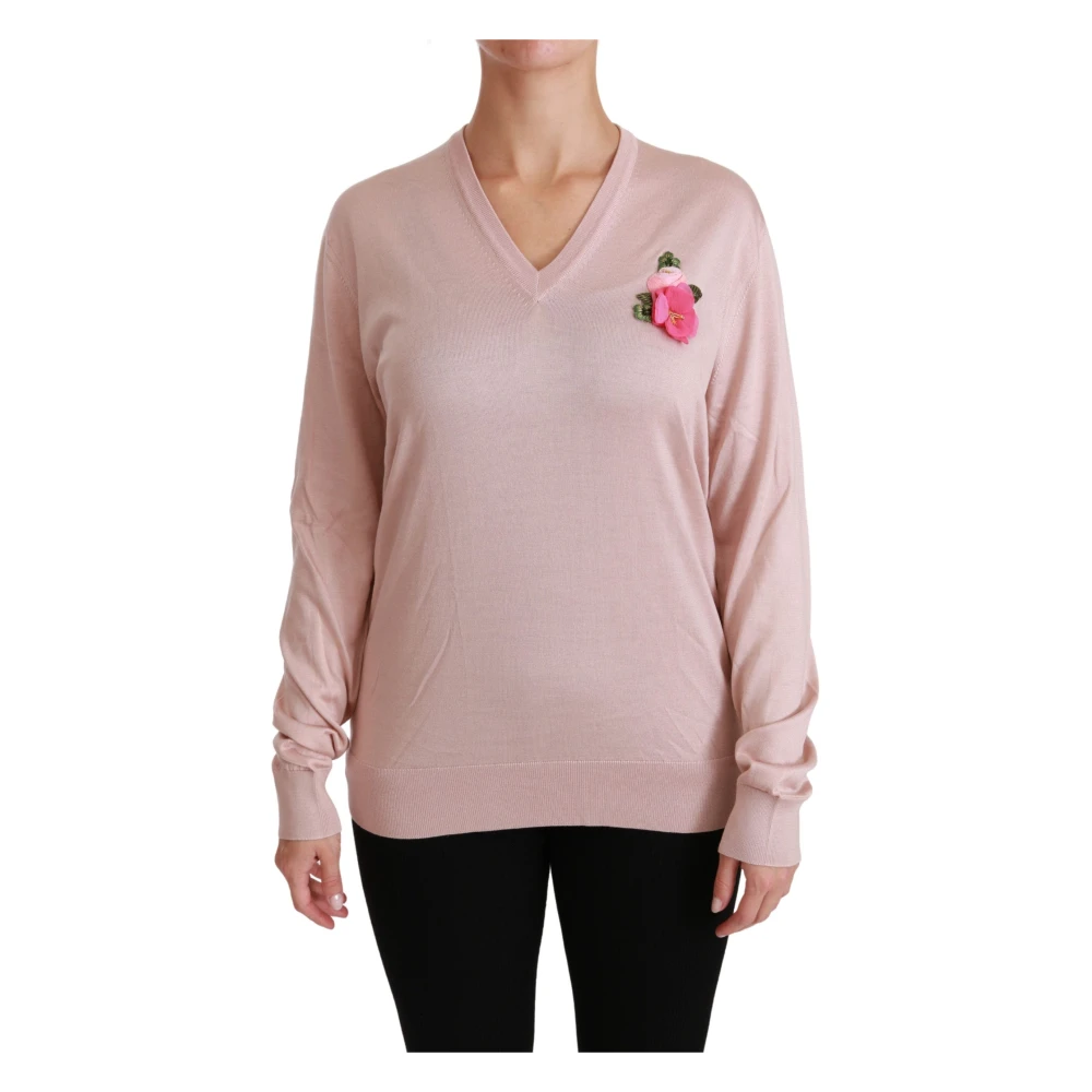 Dolce & Gabbana Damen Rosa Strickwaren, Xlgröße: