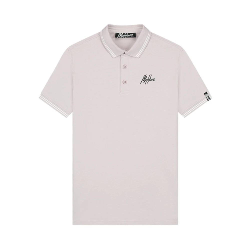 Malelions Signature Polo in Taupe Wit Herenlions Beige Heren
