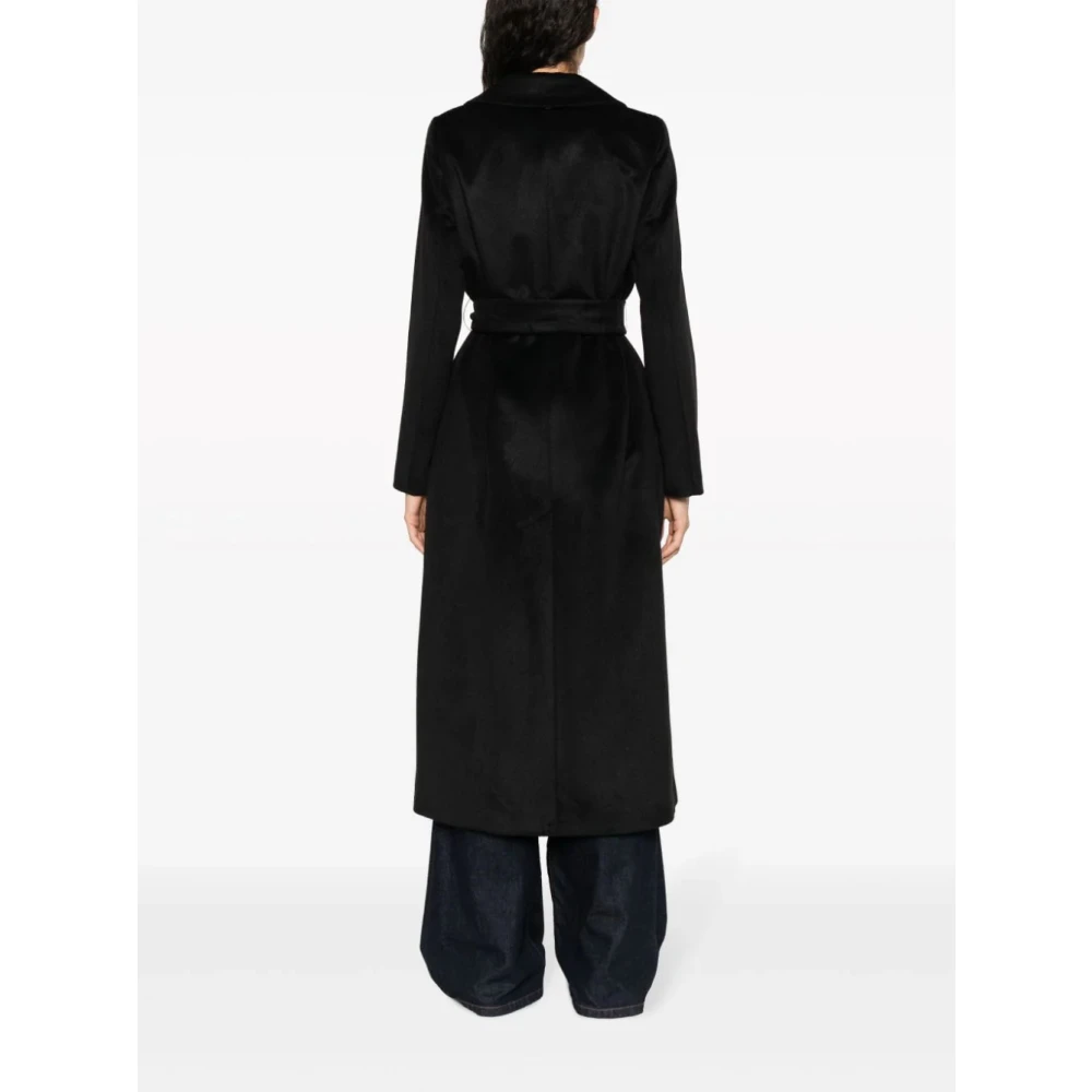 Twinset Lange Wollen Jas Black Dames
