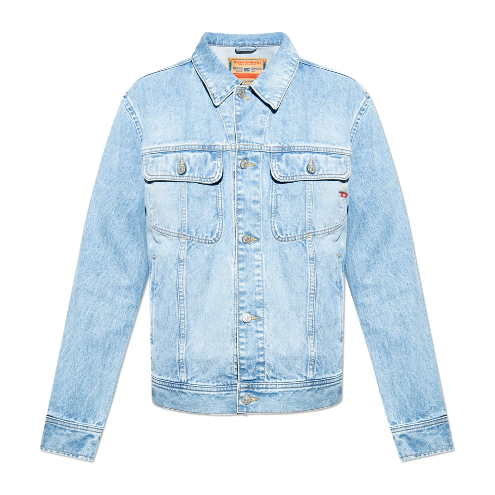 Diesel Mannelijk Blauw Jassen Heren, S, Denim, D-Barcy Denim Jas