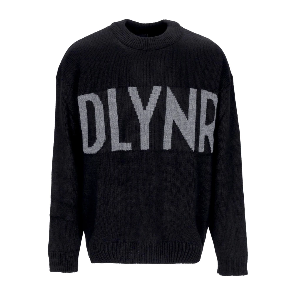 Dolly Noire Zwarte Crew-neck Sweater met Logo Borduursel Black Heren