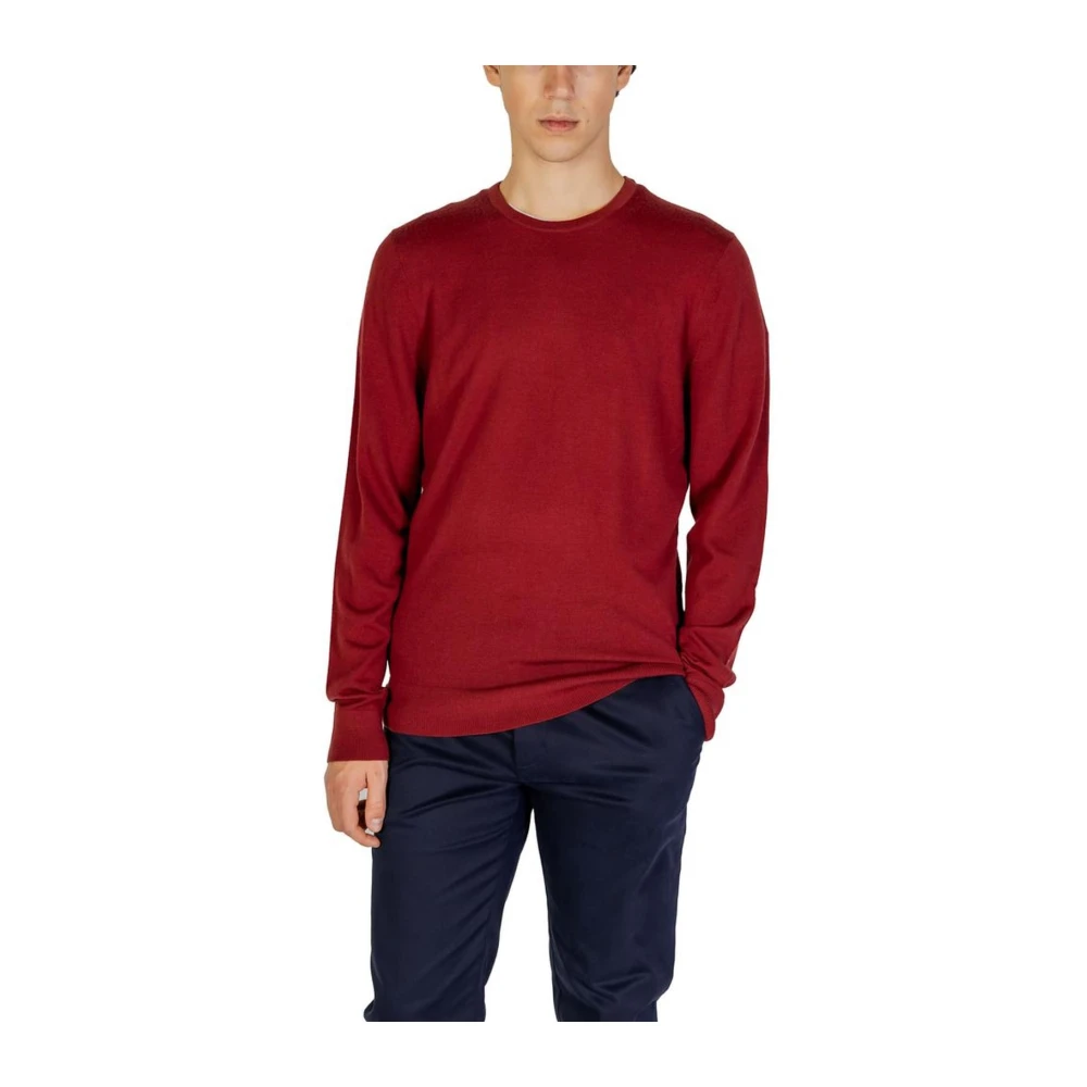 Calvin Klein Klassieke Merino Wol Crewneck Sweater Red Heren