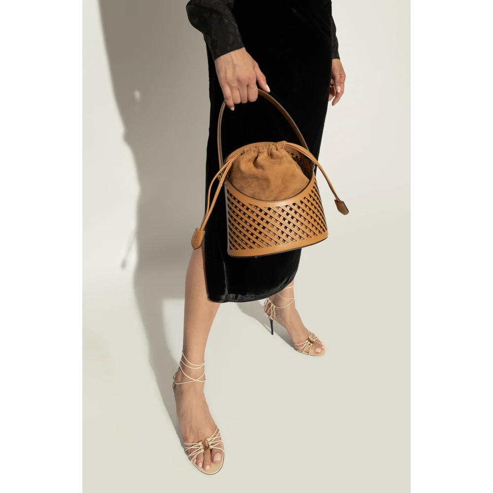 ETRO Schoudertas Saturno Medium in bucket-stijl Brown Dames