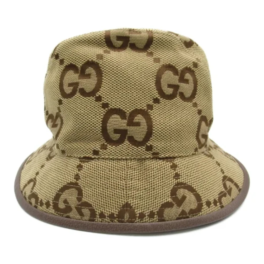 Gucci Vintage Pre-owned Canvas hats Beige Heren