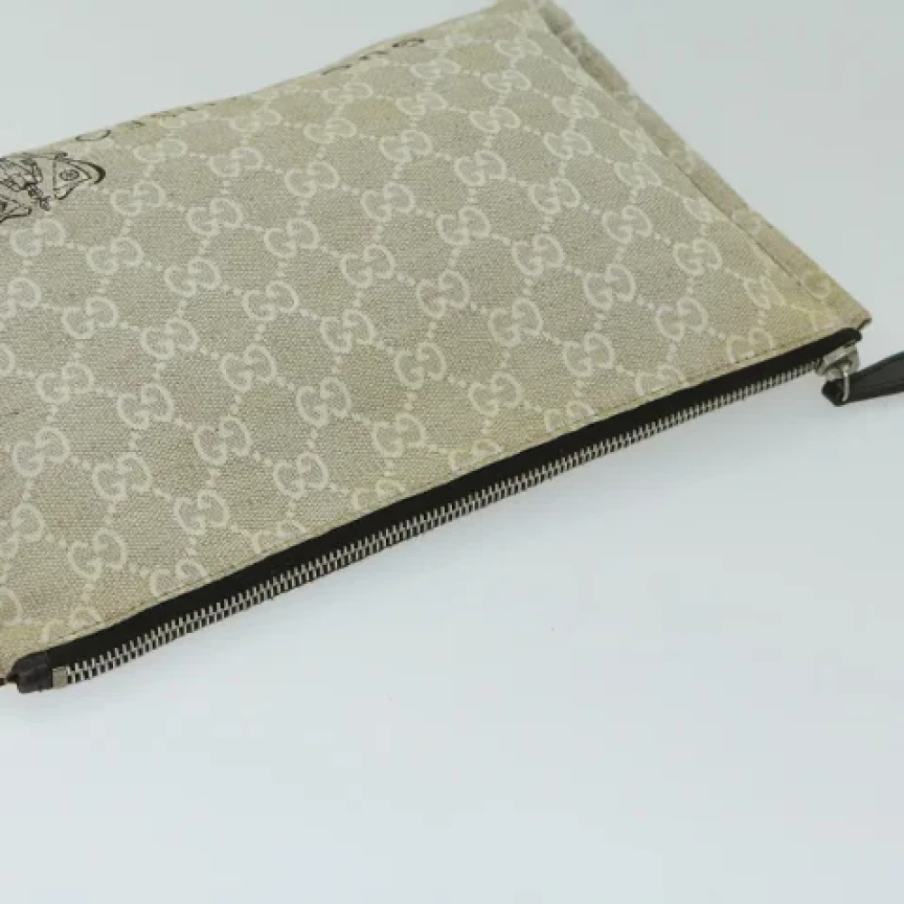 Gucci Vintage Pre-owned Canvas pouches Beige Dames