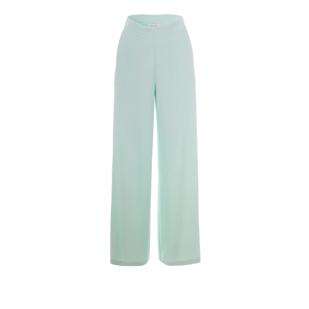 Patrizia Pepe Women's Green Crêpe Sablé Wide Trousers - Wide Trousers - Xs - Trousers