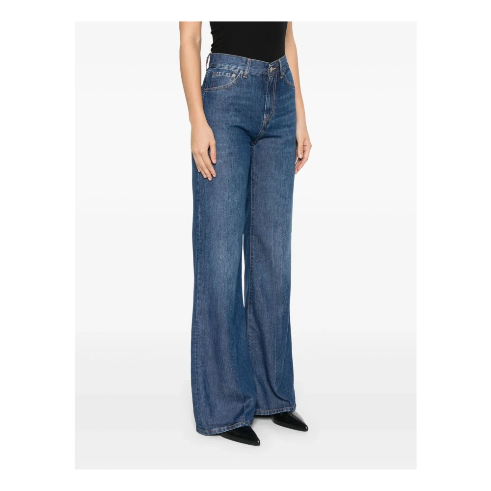 Dondup Blauwe Katoenen Denim Amber Jeans Blue Dames