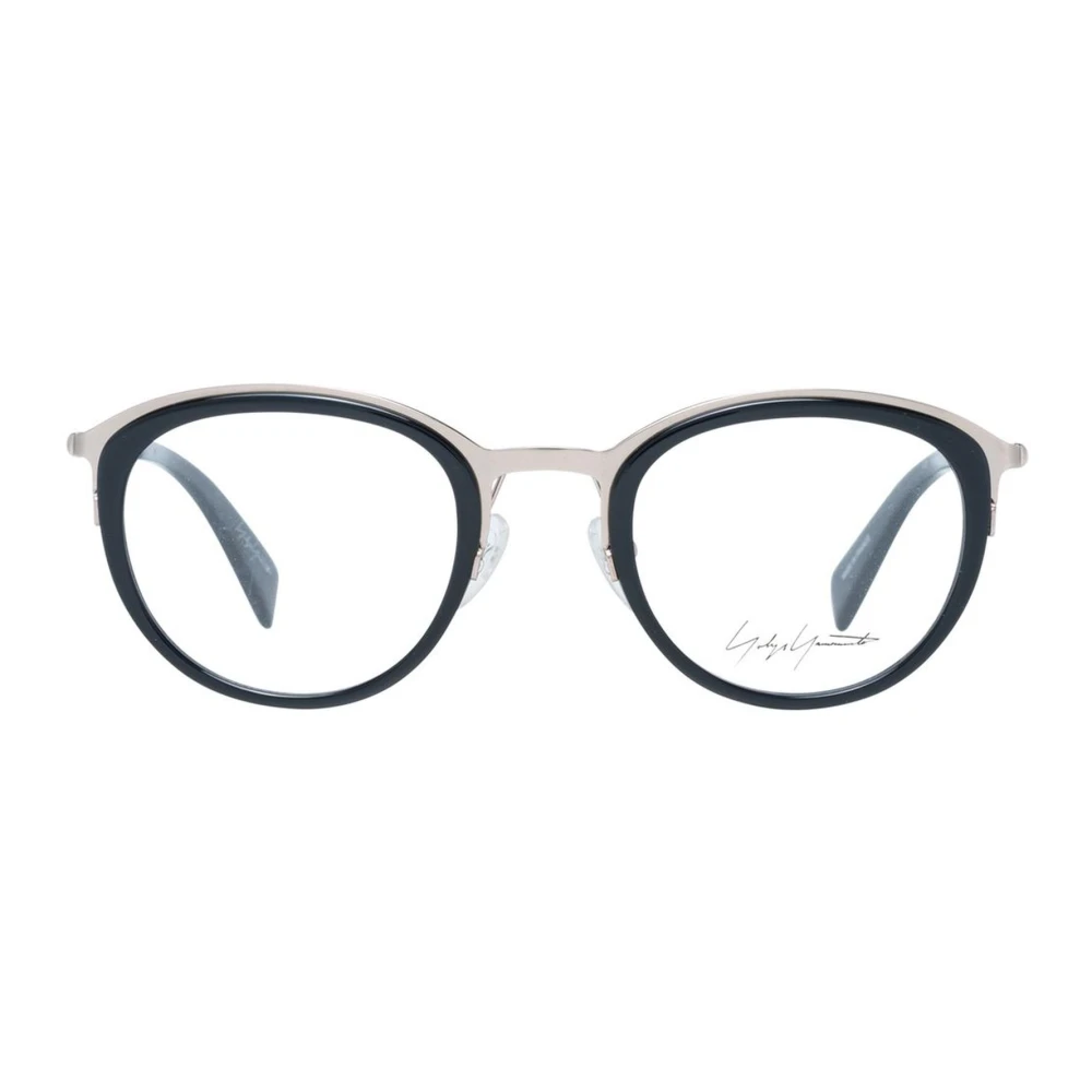 Yohji Yamamoto Zwarte Ronde Optische Monturen Black Unisex
