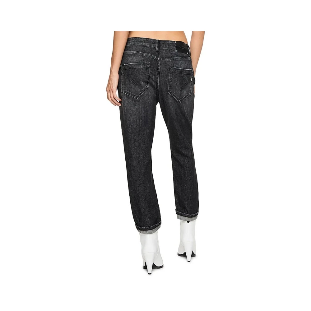 Dondup Zwarte Denim Loose Fit Jeans Black Dames