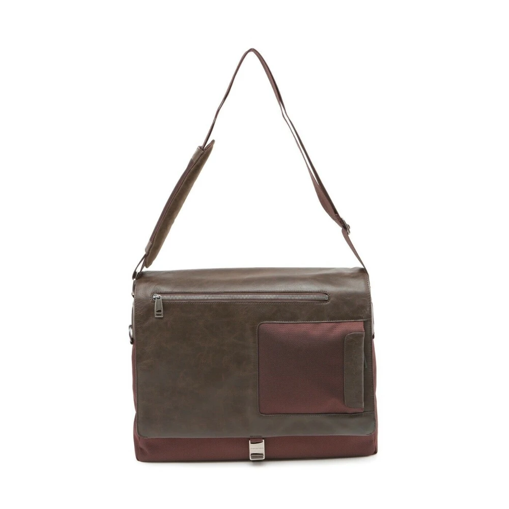 Piquadro Men's Brown Leather Messenger Bag