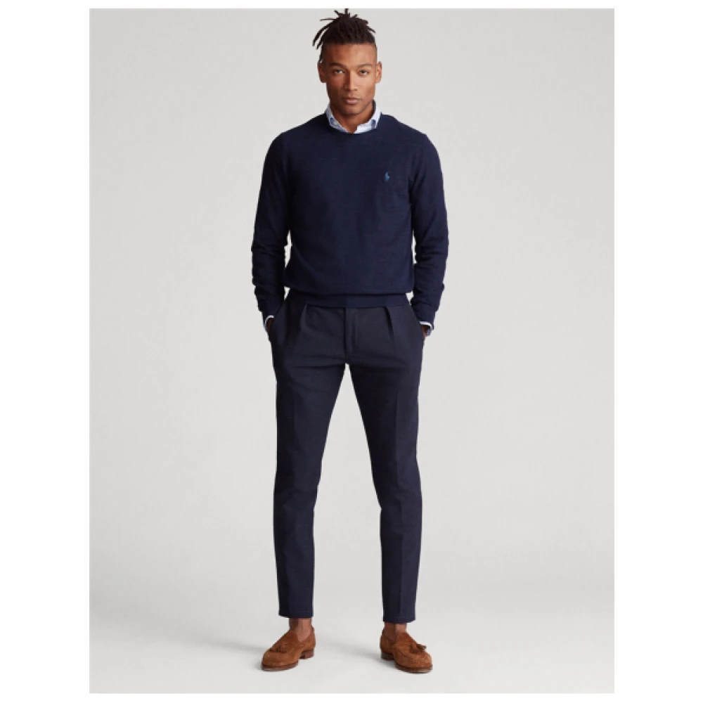 Polo Ralph Lauren Gestructureerde Ronde Hals Trui Blue Heren