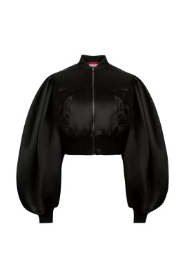 sort-satin-bomberjakke