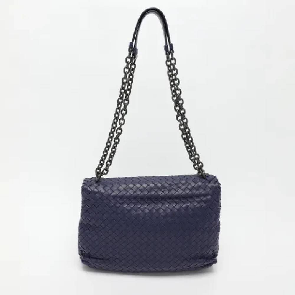 Bottega Veneta Vintage Pre-owned Leather shoulder-bags Blue Dames