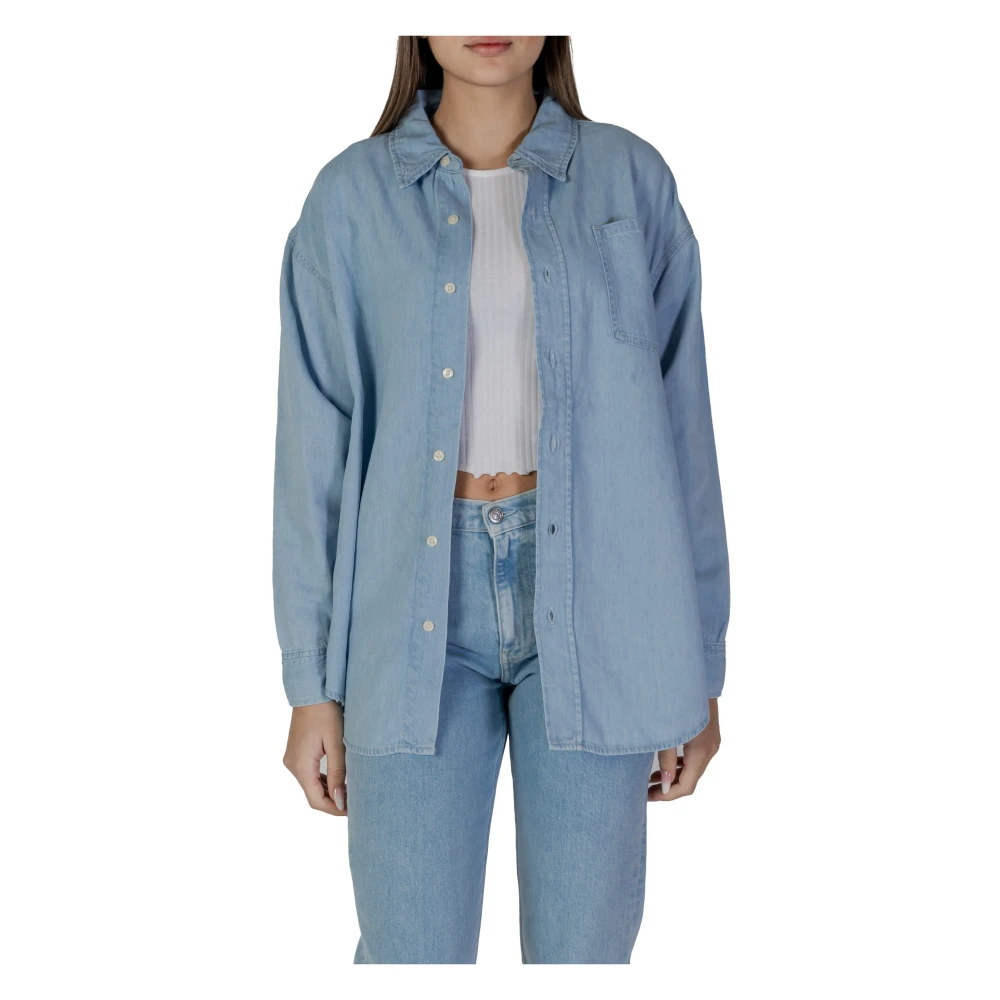 Calvin Klein Jeans Lange mouw lente zomer damesoverhemd Blue Dames
