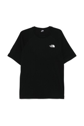sort-t-shirt-med-logo-print-og-rund-hals